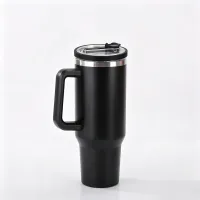 40oz Insulated Tumbler w/Handle & Straw thumbnail 6