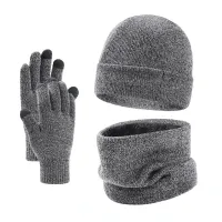 Men's Winter Beanie Scarf Gloves Set thumbnail 4
