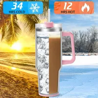 40oz Pink Insulated Tumbler thumbnail 2