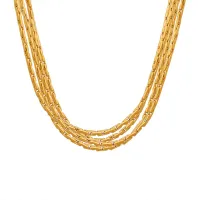 18k Gold Plated Multi-Layer Choker Necklace thumbnail 6