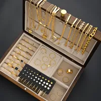 83-Piece Gold Tone Jewelry Set for Women thumbnail 1