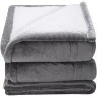 Electric Heated Blanket Throw Flannel & Sherpa thumbnail 1