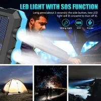 10000mAh Solar Power Bank with Flashlight thumbnail 2