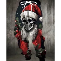 Skull Graphic Sweatpants for Men thumbnail 4