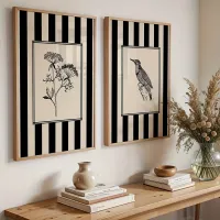 Minimalist Bird & Floral Wall Art Set thumbnail 2