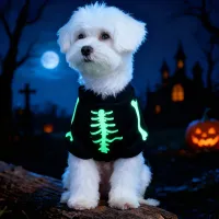 Skull Bone Halloween Dog Jumpsuit thumbnail 5
