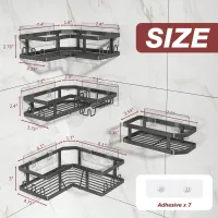 No-Drill Corner Shower Caddy 4-Pack thumbnail 2