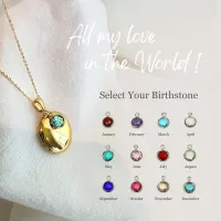 Personalized Photo Necklace with Birth Flower Pendant thumbnail 3