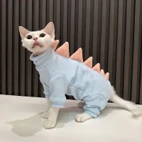 Dinosaur Fleece Cat Sweatshirt Winter Jumpsuit thumbnail 2