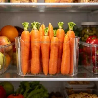 Refrigerator Bins with Handles Clear Door Containers Organizer for Kitchen Pantry Freezer Food Fruit Vegetable Seasoning Storage thumbnail 5