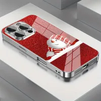 Christmas Santa Snowman iPhone Glass Case thumbnail 2