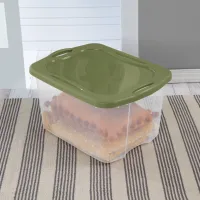 EZ Carry 70Qt Storage Bin - Green thumbnail 4