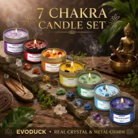7 Chakra Crystal Soy Wax Candle Gift Set thumbnail 1