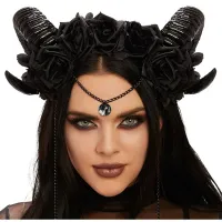 Black Demon Horn Cosplay Headdress thumbnail 3