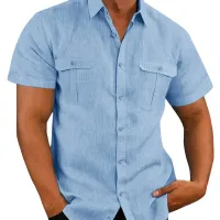 Cotton Linen Men's Summer Casual Shirt thumbnail 1