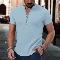 Men's Cotton Linen Button Shirt thumbnail 3