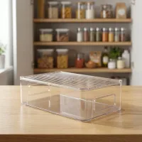 Acrylic Clear Storage Box with Handles thumbnail 1