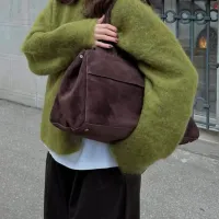 Oversized Wool Knit Pullover Sweater thumbnail 4