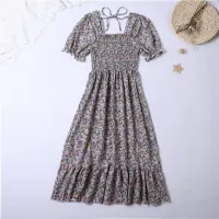 Pleated Chiffon Midi Beach Dress thumbnail 6