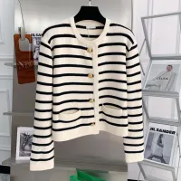 Women's Striped Knit Crop Cardigan thumbnail 5