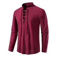 Medieval Viking Pirate Lace-Up Shirt thumbnail 4