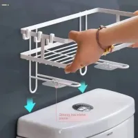 No Drill Bathroom Storage Shelf thumbnail 4