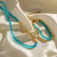 Gold Plated Blue Bead Bracelet thumbnail 5
