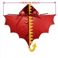 Child Green Dinosaur Cloak Costume Set thumbnail 2