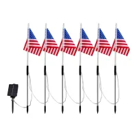 Solar American Flag Stake Lights thumbnail 4