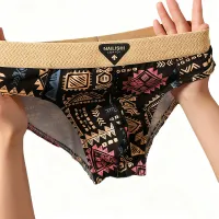 Men's Retro Print Cotton Briefs 3-Pack thumbnail 2