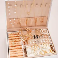 4-Piece Gold Boho Pearl Jewelry Set thumbnail 1