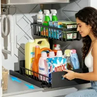 2-Tier Under Sink Organizer Rack thumbnail 2