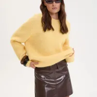 Oversized Wool Knit Pullover Sweater thumbnail 2