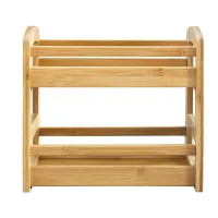 2-Tier Bamboo Spice Rack Organizer thumbnail 5
