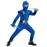 Kids Black & Blue Ninja Costume Set thumbnail 3