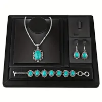 Vintage Turquoise 3-Piece Healing Stone Jewelry Set thumbnail 1