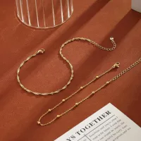Gold Plated Anklet Bracelet Set thumbnail 6