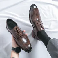 Italian Leather Oxford Dress Shoes thumbnail 1