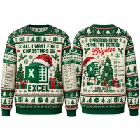 Spreadsheet Santa Ugly Christmas Sweater thumbnail 4