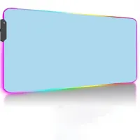 White RGB LED Gaming Mouse Pad thumbnail 2
