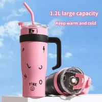 New Tumbler with Handle and Straw Lid Vacuum Insulated Water Bottle Straw Cover Silicone Boot Leak-proof Travel Coffee Cup 40Oz thumbnail 4