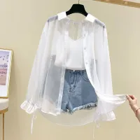 Women's Summer Chiffon Button-Up Blouse thumbnail 4