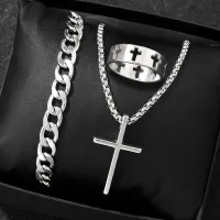 3-Piece Cross Jewelry Gift Set for Men & Women thumbnail 5