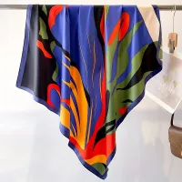 Abstract Silk Square Scarf 90x90cm thumbnail 2