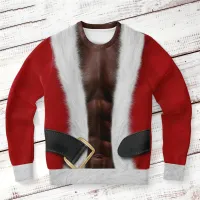 Muscle Santa Ugly Christmas Sweater Pullover thumbnail 2