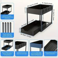 2-Tier Sliding L-Shape Under Sink Organizer thumbnail 4