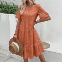 White Eyelet Embroidery Midi Dress thumbnail 5