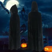 Gothic Velvet Hooded Halloween Cloak thumbnail 4