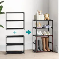 Narrow 3-Tier Stackable Shoe Rack thumbnail 6