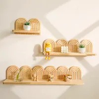 Boho Rainbow Arched Wood Wall Shelf thumbnail 2